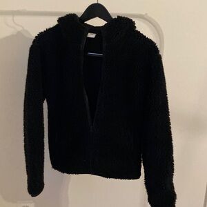 Aritzia TNA, teddy  Black Fleece Jacket